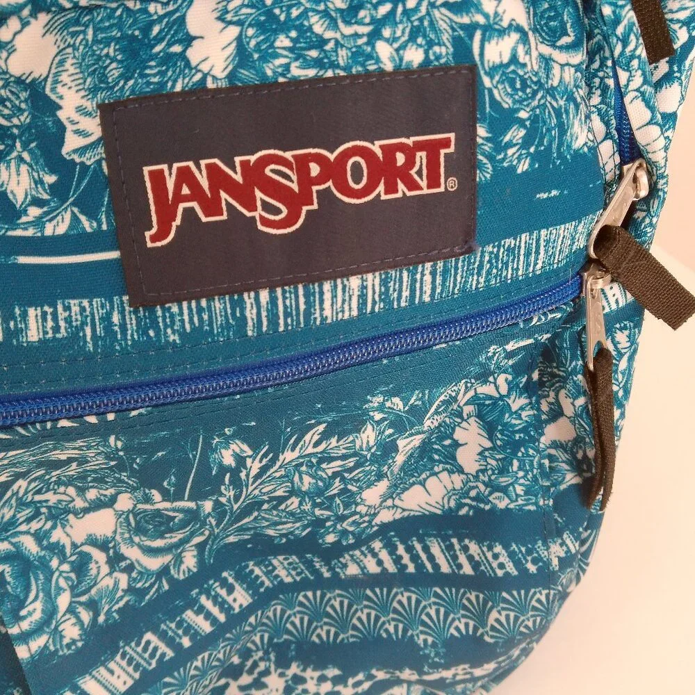 JANSPORT Superbreak Backpack Big Student Midnight Sky Floral Stripe Water Repel - Picture 3 of 15